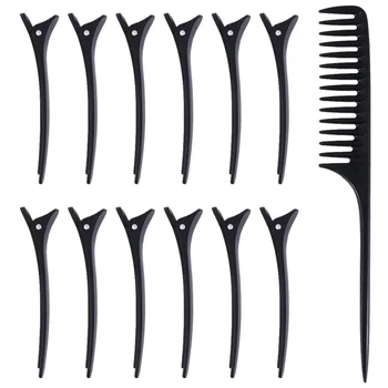 13pcs Hairdressing Tools Set Professional Tail Comb and Sectioning Clips Hair Styling Kit for Salon Home (12 Hair Clips+1 Comb)
13pcs Hairdressing Tools Set Professional Tail Comb and Sectioning Clips Hair Styling Kit for Salon Home (12 Hair Clips+1 Comb)
