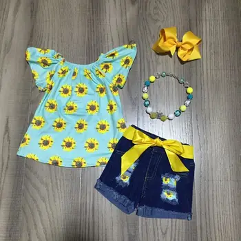 baby girls clothes girls sunflower outfits girl aqua shirt jeans shorts with belt children clothing with accessories
baby girls clothes girls sunflower outfits girl aqua shirt jeans shorts with belt children clothing with accessories
