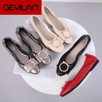 Pregnant Woman Shoes Soft Bottom Chinese Red Round Toe Comfortable Foldable Ballet Shoes Solid Color Metal Decoration 35-40
Pregnant Woman Shoes Soft Bottom Chinese Red Round Toe Comfortable Foldable Ballet Shoes Solid Color Metal Decoration 35-40