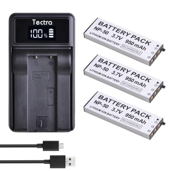 

3PCS 950mAh NP-50 NP50 Battery for Casio Exilim EX-V7, EX-V7R, EX-V8, EX-V8SR cameras +LED USB Charger