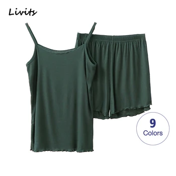 Women's Pajamas Sets Modal Pyjamas Sleepwear Nightwear Nighty Home Wear Loungewear Sleeveless Ruffles Plain Casual For Female
Women's Pajamas Sets Modal Pyjamas Sleepwear Nightwear Nighty Home Wear Loungewear Sleeveless Ruffles Plain Casual For Female