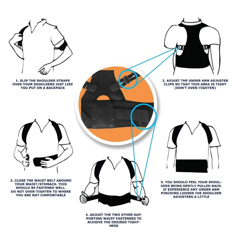 Generic Posture Corrector Support Brace Device To Improve Bad Posture