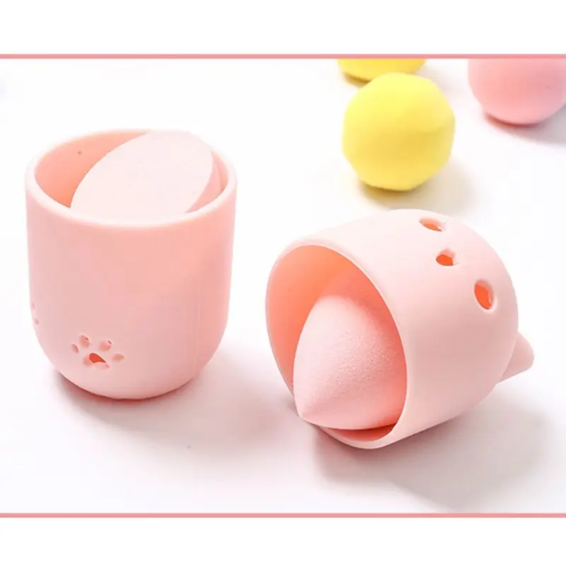 Creative Cute Hollow Cat Silicone Makeup Sponge Container Drying Holder Powder Puff Cosmetic Basket Stand Travel Carrying Case
Creative Cute Hollow Cat Silicone Makeup Sponge Container Drying Holder Powder Puff Cosmetic Basket Stand Travel Carrying Case