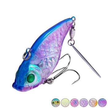 

POPRAINBOW VIB rattlin spoon fishing lure spinner with 2020 3D eyes pesca perch hard bait for bass pike 60mm 28g sinking green