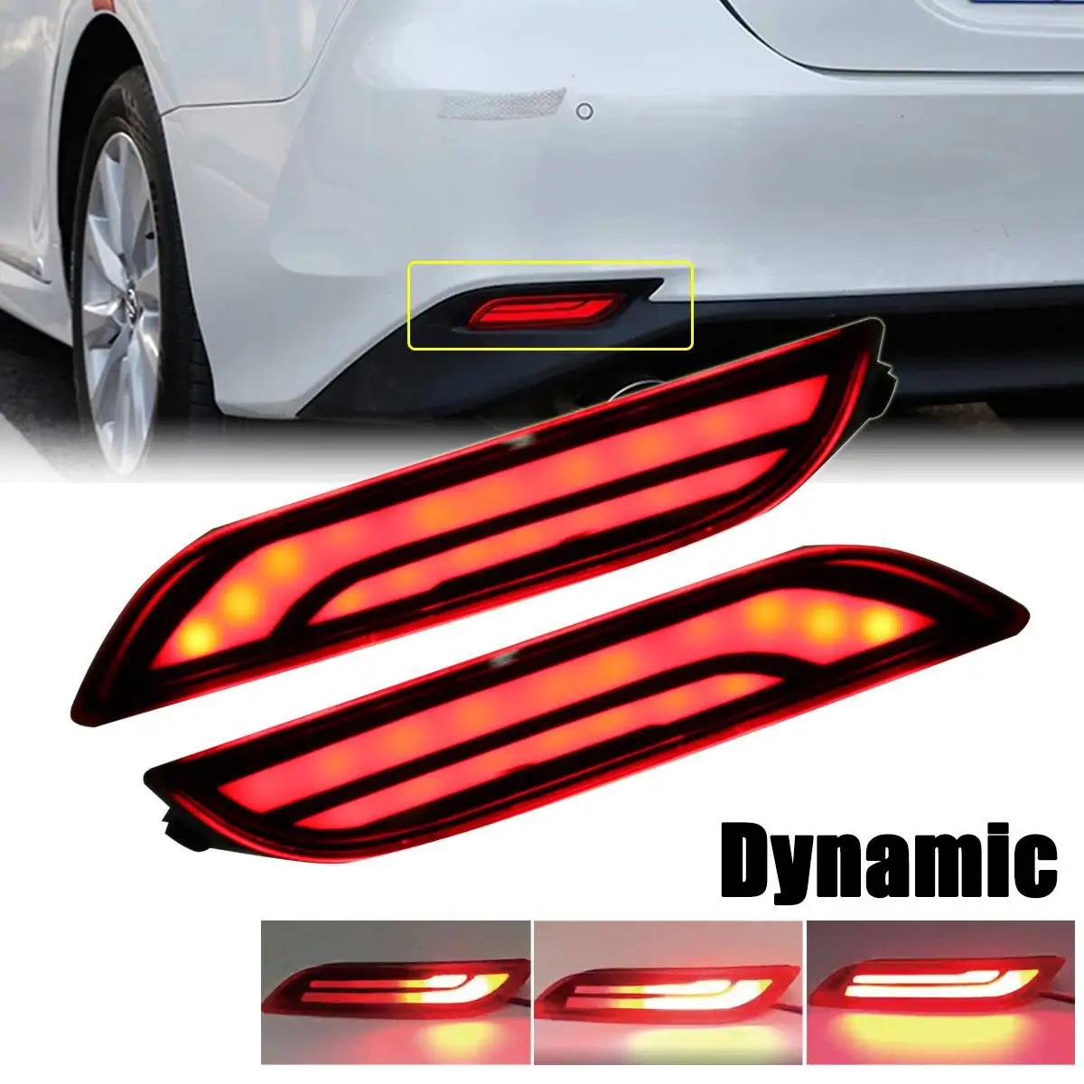 2Pcs Multi-functions LED Rear Bumper Reflector Fog Brake Turn Indicator Lights For Toyota Camry 2018 2019
2Pcs Multi-functions LED Rear Bumper Reflector Fog Brake Turn Indicator Lights For Toyota Camry 2018 2019