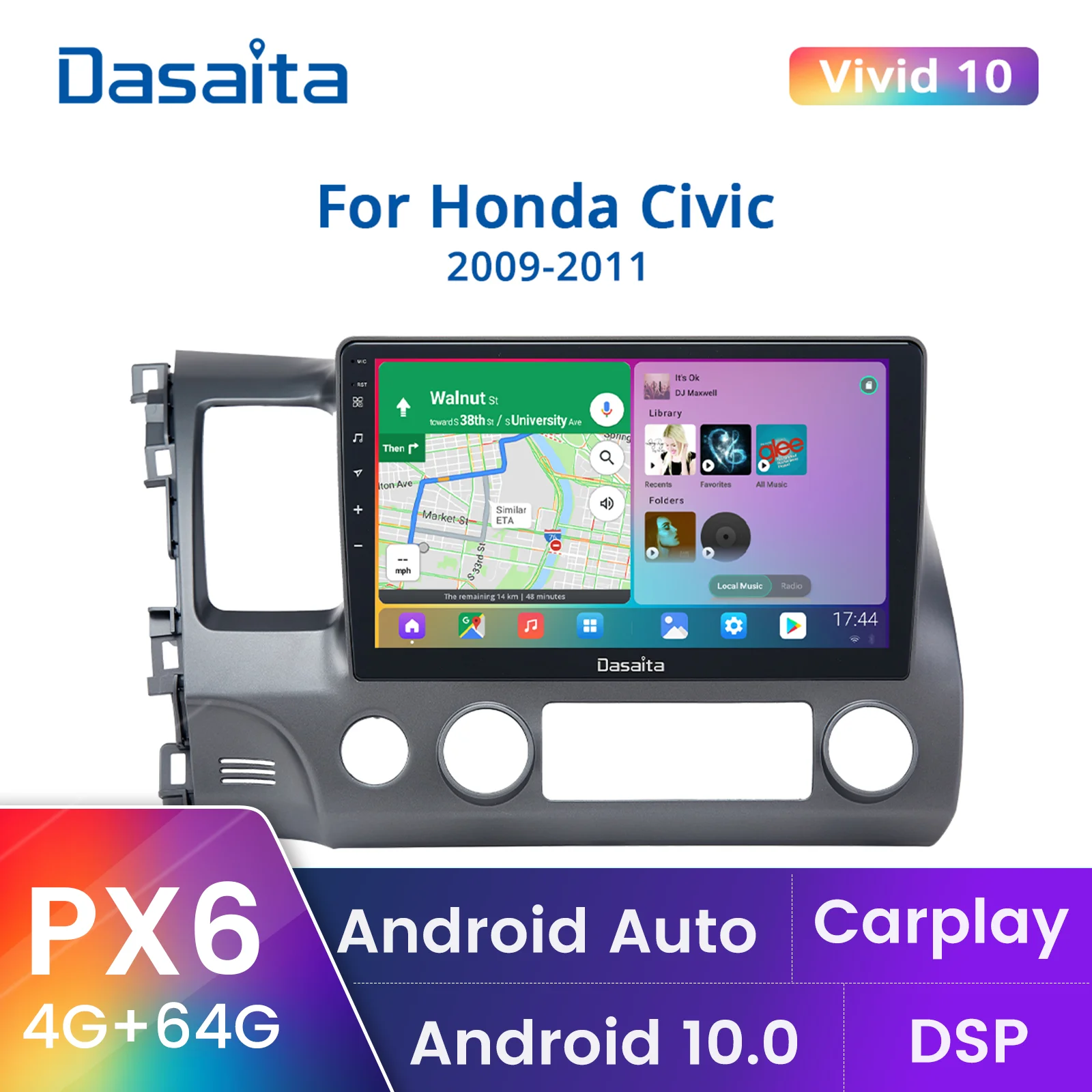 Автомагнитола 2Din на Android 10 мультимедийный видеоплеер для Honda Civic 2009 2010 2011 с 0 GPS 1 Din
