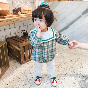 baby clothes 2020 autumn cotton Lovely navy collar plaid printing long-sleeved Romper toddler jumsuit
baby clothes 2020 autumn cotton Lovely navy collar plaid printing long-sleeved Romper toddler jumsuit
