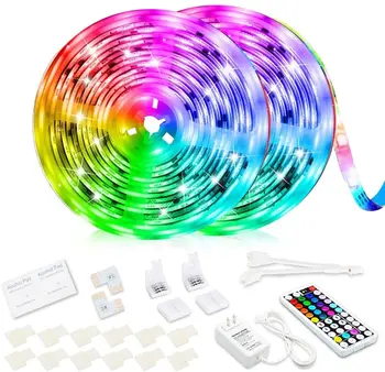 Led Strip Lights, Super Bright RGB 32.8ft/10M 24V Color Changing Led Strip Lights with 44 Keys RF Remote Controller for Bedroom
Led Strip Lights, Super Bright RGB 32.8ft/10M 24V Color Changing Led Strip Lights with 44 Keys RF Remote Controller for Bedroom