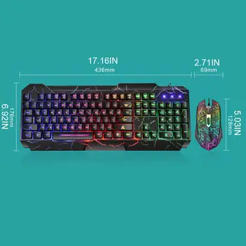 Wired Gaming Keyboard Mouse Combo Set Colorful LED Backlit Crack Appearance Computer Laptop Luminous Keyboad Mouse for Office
Wired Gaming Keyboard Mouse Combo Set Colorful LED Backlit Crack Appearance Computer Laptop Luminous Keyboad Mouse for Office