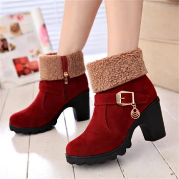 2019 Women Winter Snow Warm Boots 8.5cm High Heels Fur Felt red Boots Block Low Heels Plush Ankle Booties Cheap Chunky Shoes
2019 Women Winter Snow Warm Boots 8.5cm High Heels Fur Felt red Boots Block Low Heels Plush Ankle Booties Cheap Chunky Shoes