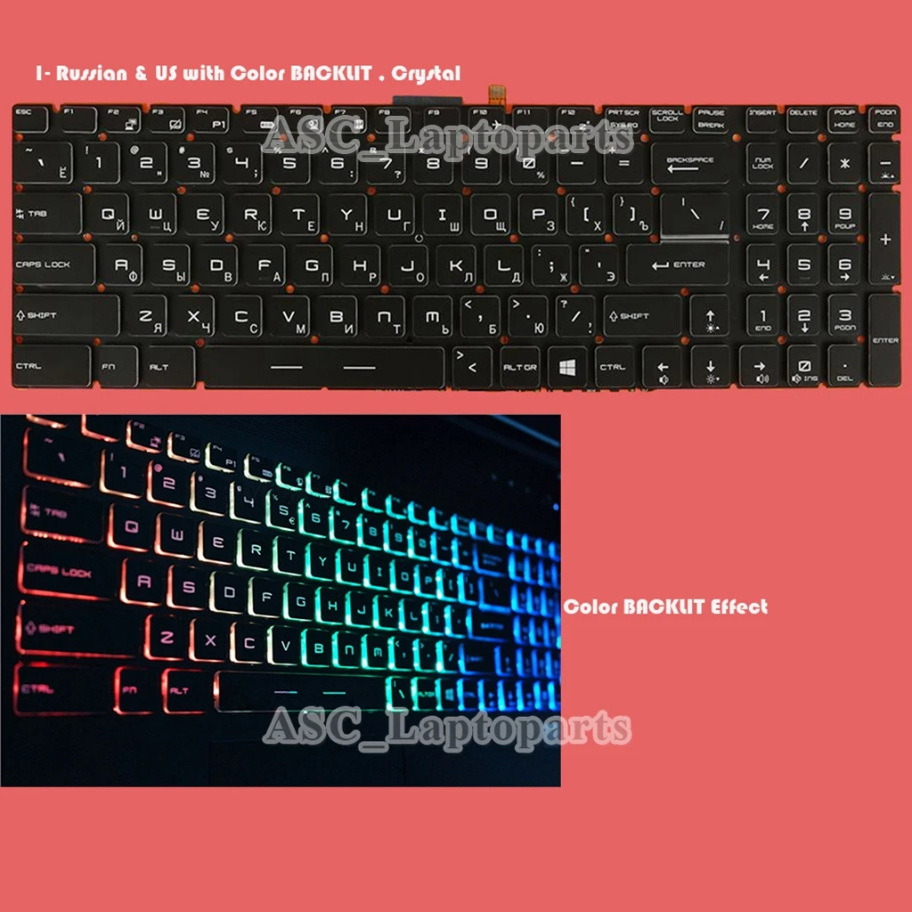 Новая русская и английская клавиатура для MSI GT72S 6QF Dominator GS60 2PC Ghost WS60 GE72 GE62 цветная