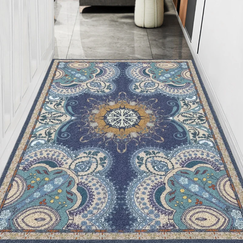 

Silk Ring Home Mat Foyer Entrance Mat Nordic Style Home Living Room Entrance Door Mat American Non-Slip Carpet