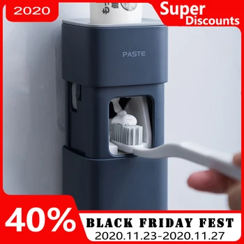 Automatic Toothpaste Dispenser Dust-proof Toothbrush Holder Wall Mount Stand Bathroom Accessories Set Toothpaste Squeezers 2020
Automatic Toothpaste Dispenser Dust-proof Toothbrush Holder Wall Mount Stand Bathroom Accessories Set Toothpaste Squeezers 2020