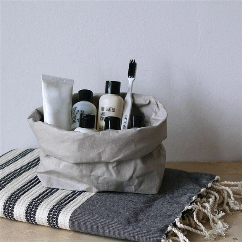 Washable kraft paper bag plant flower pot multifunctional portable simple home garden storage bag save space reuse