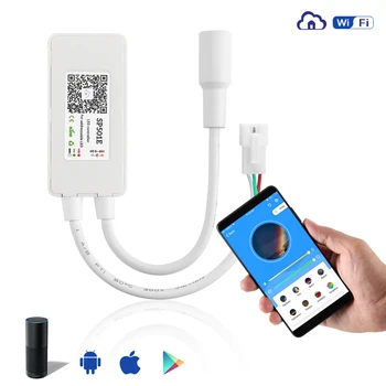 SP501E Led Wifi Controller For Addressable Pixel RGB Strip WS2812bB SK6812 DC5-24V with Amazon Alexa Smart SPI Voice APP Control
SP501E Led Wifi Controller For Addressable Pixel RGB Strip WS2812bB SK6812 DC5-24V with Amazon Alexa Smart SPI Voice APP Control