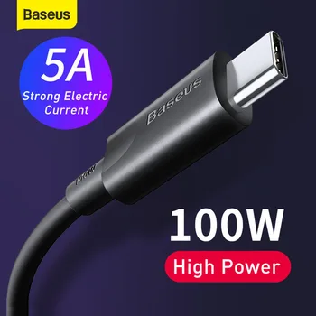 Baseus 100W Type C USB Cable For MacBook Pro Fast Charging Type-C Cable Data Wire Quick Charg For Samsung S20 S10 For Huawei P40
Baseus 100W Type C USB Cable For MacBook Pro Fast Charging Type-C Cable Data Wire Quick Charg For Samsung S20 S10 For Huawei P40