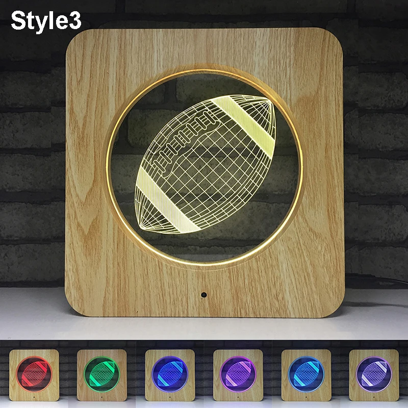 Rugby Soccer Football 3D LED Lamp ABS Plastic Night Light DIY Customized Table Light Kids Colors Gift Home Decor Dropshipping
Rugby Soccer Football 3D LED Lamp ABS Plastic Night Light DIY Customized Table Light Kids Colors Gift Home Decor Dropshipping