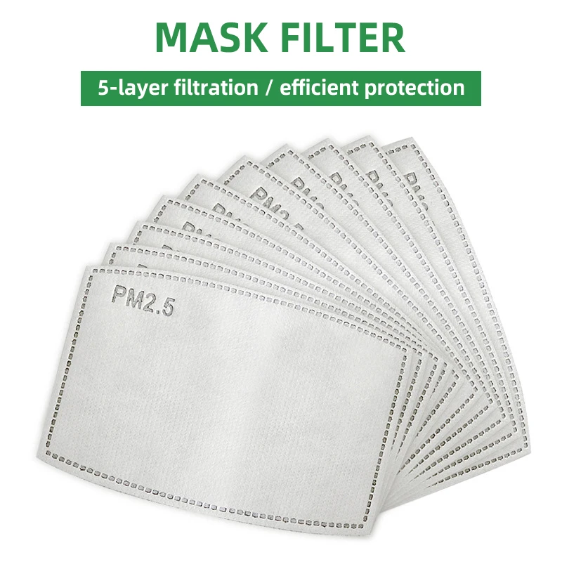 

10/30/50/100pcs Activated carbon Mask filter N95 Efficient filtration PM2.5 Anti Haze mouth Masks replaceable filters Mouth-muff