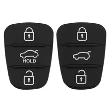 Substituição 3 botão remoto chave fob caso almofada de borracha para hyundai i10 i20 i30 ix35 para kia k2 k5 rio sportage flip chave(China)