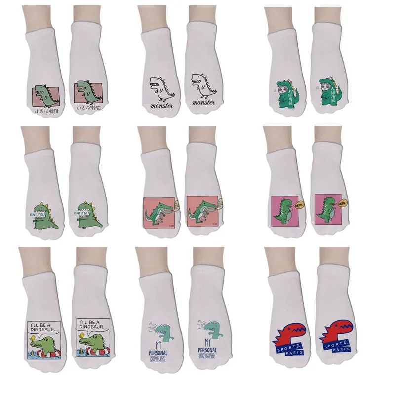 Cute Dinosaur Pattern Socks Ladies Spring And Autumn Thin Socks Casual Low Ankle Socks High Quality Toe Socks Women Breathable
Cute Dinosaur Pattern Socks Ladies Spring And Autumn Thin Socks Casual Low Ankle Socks High Quality Toe Socks Women Breathable