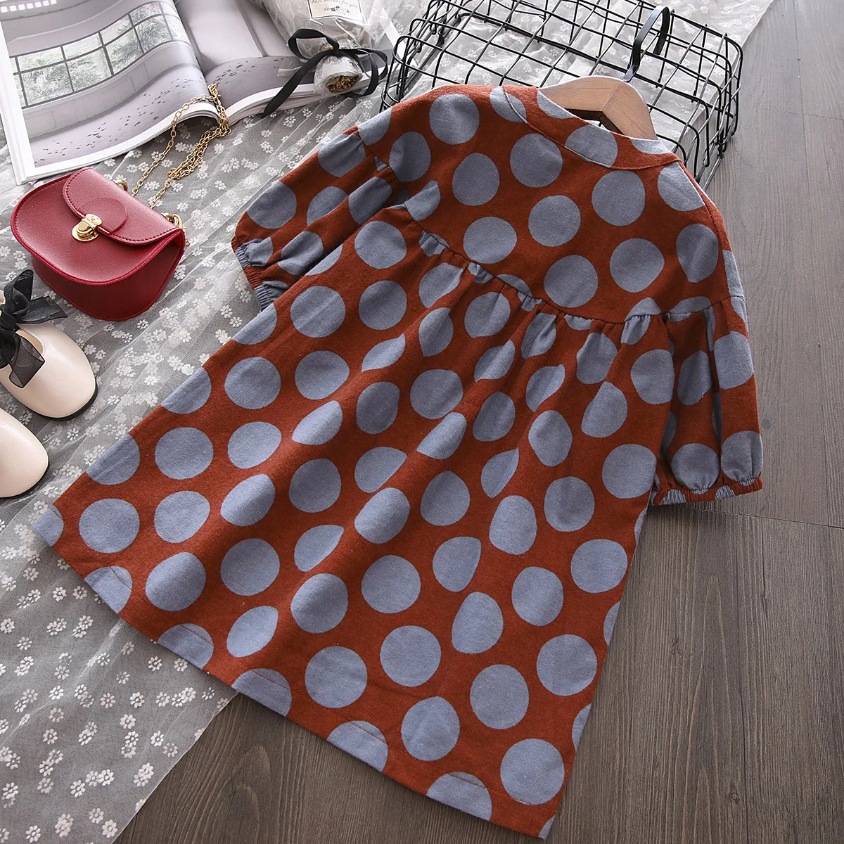 Girls 2018 Autumn Clothing New Style Accent MORI Series Hipster Dotted Brushed Full Body Dress GIRL'S Shirt E4162
Girls 2018 Autumn Clothing New Style Accent MORI Series Hipster Dotted Brushed Full Body Dress GIRL'S Shirt E4162