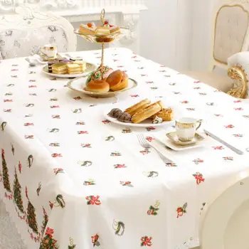 

Christmas Tablecloth Cover 150x180cm Rectangle Cartoon Patterns Elk Snowman Table Runner Merry Christmas Decorations For Home