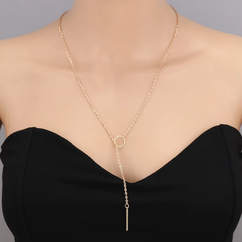 New Simple Women Necklace Personalized Circle Tassels Pendant Necklaces Clavicle Chains Necklace of female Fashion Jewelry Gift
New Simple Women Necklace Personalized Circle Tassels Pendant Necklaces Clavicle Chains Necklace of female Fashion Jewelry Gift