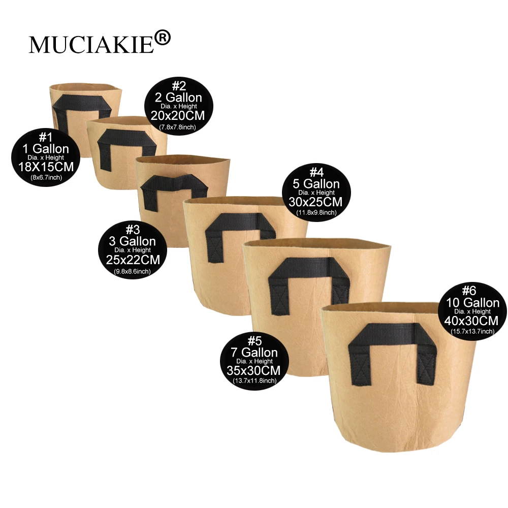 MUCIAKIE 1-10 Gallon brown Round Non-woven Grow Pots Smart Air Pot Bag Plant Pouch Root Container With Handle
MUCIAKIE 1-10 Gallon brown Round Non-woven Grow Pots Smart Air Pot Bag Plant Pouch Root Container With Handle