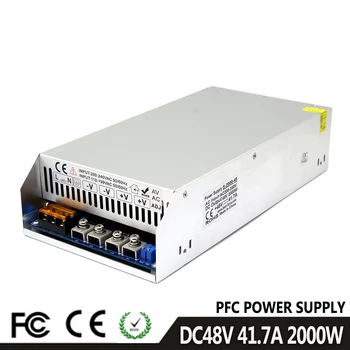 Universal 48VDC PFC Power Supply Switching 41.7A 2000W Driver Transformer 110V 220V AC To DC 48V SMPS for Lighting Motor Stepper
Universal 48VDC PFC Power Supply Switching 41.7A 2000W Driver Transformer 110V 220V AC To DC 48V SMPS for Lighting Motor Stepper