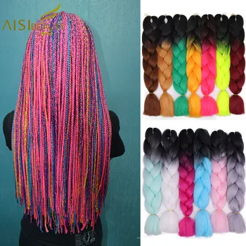 AISI Beauty 24 inch Jumbo Braids Hair Ombre Crochet Braid Synthetic Braiding Hair Extensions for Women Blonde Pink Brown Blue
AISI Beauty 24 inch Jumbo Braids Hair Ombre Crochet Braid Synthetic Braiding Hair Extensions for Women Blonde Pink Brown Blue