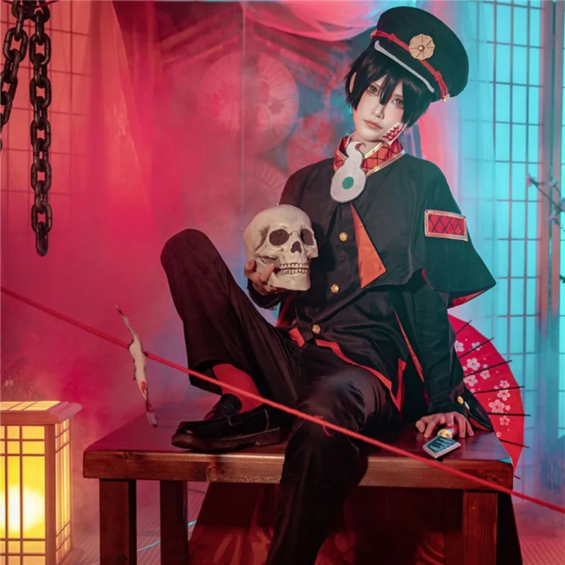 Anime Yugi Amane Ji-baku Shonan Hanako-kun Yugi Tsukasa Cosplay Costume Uniform Full Set Halloween Clothing With Hat Cloak 
Anime Yugi Amane Ji-baku Shonan Hanako-kun Yugi Tsukasa Cosplay Costume Uniform Full Set Halloween Clothing With Hat Cloak
