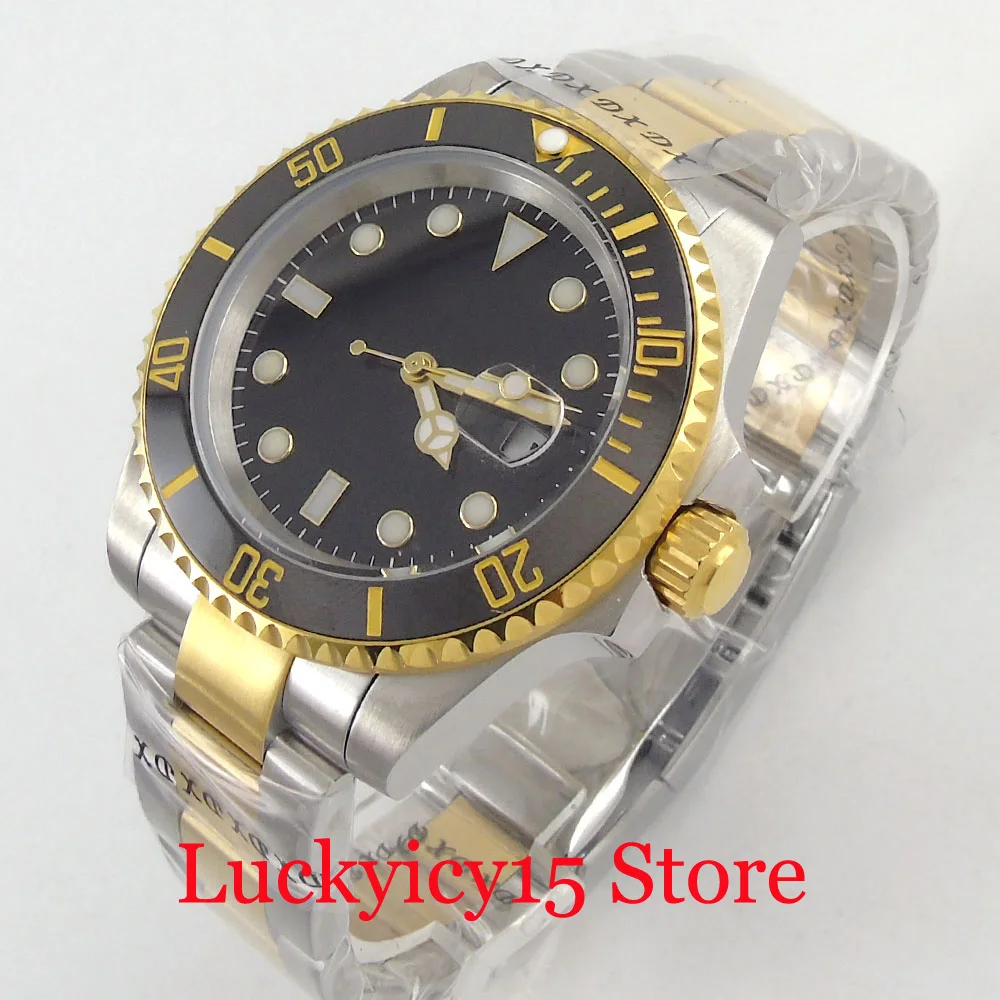 Business Sterile Gold Coated NH35 MIYOTA 8215 Movement Automatic Men Watch Sapphire Crystal Two Tone Bracelet Deployment Clasp
Business Sterile Gold Coated NH35 MIYOTA 8215 Movement Automatic Men Watch Sapphire Crystal Two Tone Bracelet Deployment Clasp