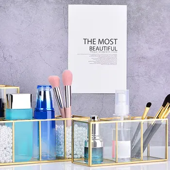 Handmade Brass Glass Cosmetics Brushes Pen Storage Box for Makeup Tools on Vanity Dresser Desk Makeup Brush Organizer
Handmade Brass Glass Cosmetics Brushes Pen Storage Box for Makeup Tools on Vanity Dresser Desk Makeup Brush Organizer