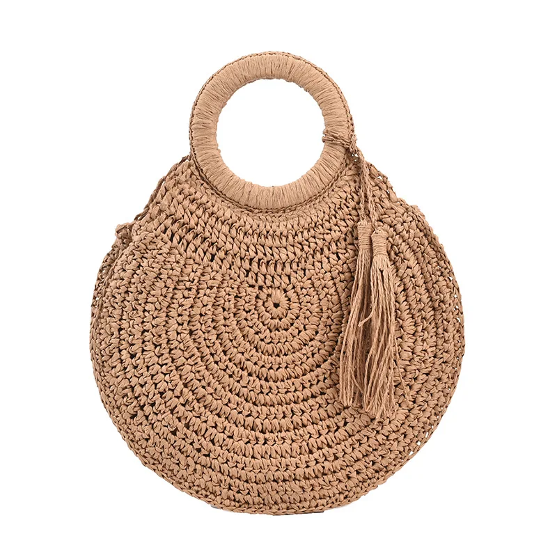 Summer Woven Beach Tote - Handcrafted Straw Shoulder Bag 38 Hce40ed858a0c48da9e6f22cda5587e261