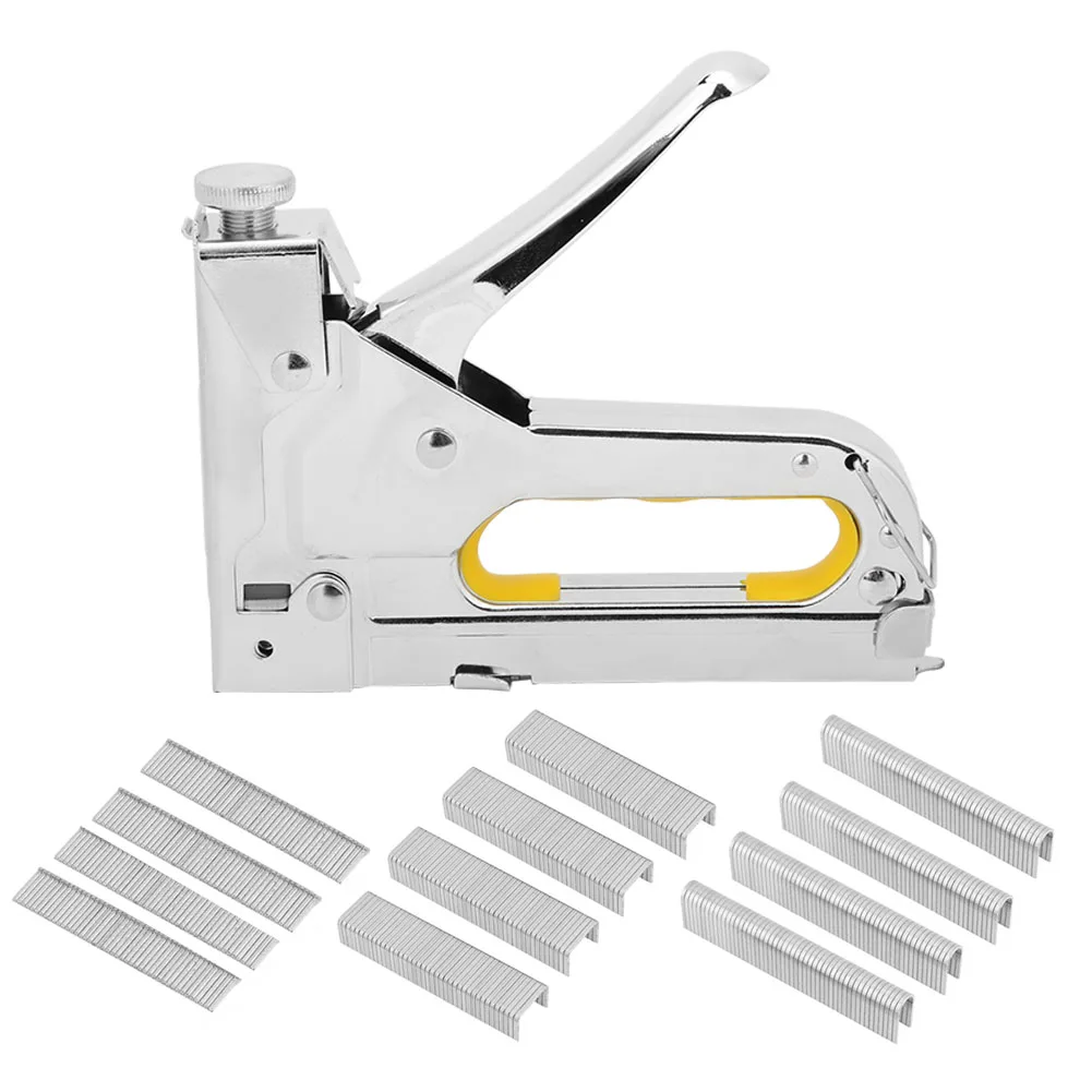 Manual Staple Gun Kit Heavy Duty Hand Tacker Nail Hand Operated Nailing Tool Hardware Accessory 3 Use Silver For Home DIY
Manual Staple Gun Kit Heavy Duty Hand Tacker Nail Hand Operated Nailing Tool Hardware Accessory 3 Use Silver For Home DIY