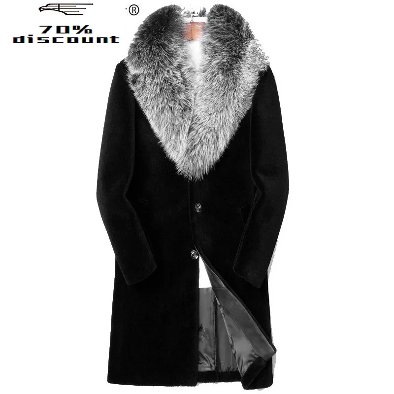 Real Sheep Shearling Fur Coat Winter Jacket Men 200%Wool Coat Fox Fur Collar Long Coat Men Plus Size LSY088333 MY2230
Real Sheep Shearling Fur Coat Winter Jacket Men 200%Wool Coat Fox Fur Collar Long Coat Men Plus Size LSY088333 MY2230