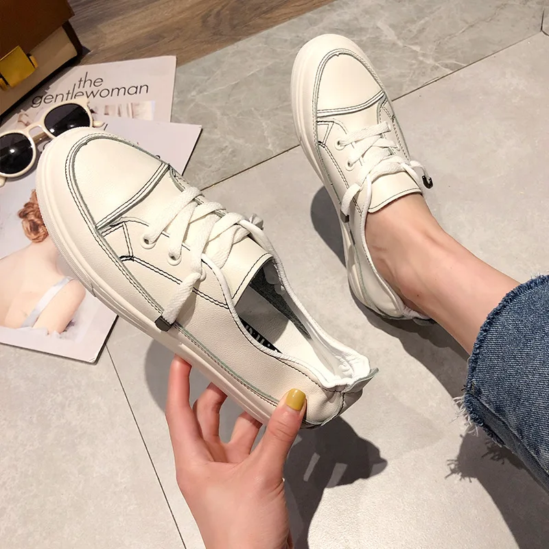 2019 натуральные белые кроссовки высокой вязки Женская летняя обувь Студенческая
