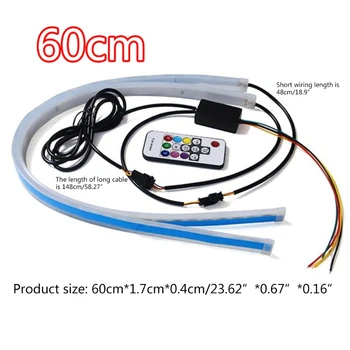2Pcs Car Sequential Flowing RGB Daytime Running Light DRL Remote LED Light Strip T8WF
2Pcs Car Sequential Flowing RGB Daytime Running Light DRL Remote LED Light Strip T8WF