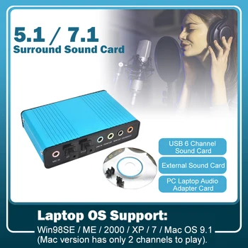 6 Channel 5.1 USB Sound Card Surround Optical External USB Audio Adapter Card For PC Laptop Desktop Tablet Sound Blaster
6 Channel 5.1 USB Sound Card Surround Optical External USB Audio Adapter Card For PC Laptop Desktop Tablet Sound Blaster