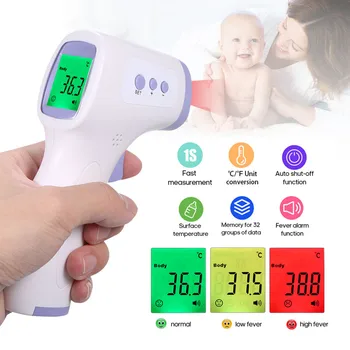 Digital Infrared Thermometer for Body Non-contact Forehead Thermometer Tmperature Measurement Gun LCD IR Temperature Meter Gauge
Digital Infrared Thermometer for Body Non-contact Forehead Thermometer Tmperature Measurement Gun LCD IR Temperature Meter Gauge