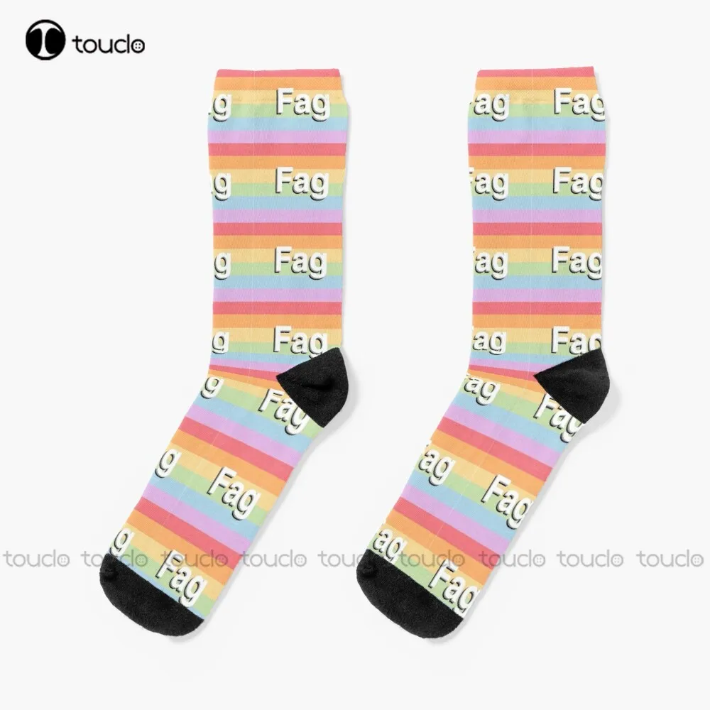 

Fag Pastel Pride Flag Socks Basketball Socks Personalized Custom Unisex Adult Teen Youth Socks 360° Digital Print Fashion New