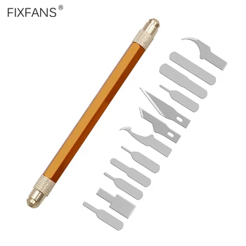 FIXFANS 12Pcs Phone BGA IC Chip Repair Blade Kit CPU Remover with Handle for iPhone Processor NAND Logic Board Repair Tools Set
FIXFANS 12Pcs Phone BGA IC Chip Repair Blade Kit CPU Remover with Handle for iPhone Processor NAND Logic Board Repair Tools Set