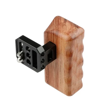 

Left Wooden Handle Grip Mount Support for Panasonic GH DSLR Camera DV Video Cage Rig