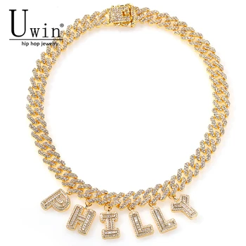 Uwin Custom Name S-Link Miami Cuban Link 12mm Letter Necklace Chain Full Bling Punk Collar Bling Bling Glamour Hiphop Jewelry
Uwin Custom Name S-Link Miami Cuban Link 12mm Letter Necklace Chain Full Bling Punk Collar Bling Bling Glamour Hiphop Jewelry