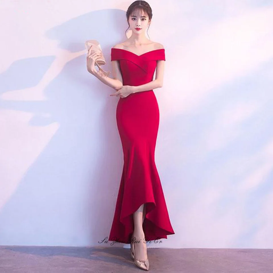 Elegant Off Shoulder Evening Dress2019 Mermaid Formal Gown For Party Lace Up Back Satin Long Dress For Women Vestidos De Gala
Elegant Off Shoulder Evening Dress2019 Mermaid Formal Gown For Party Lace Up Back Satin Long Dress For Women Vestidos De Gala