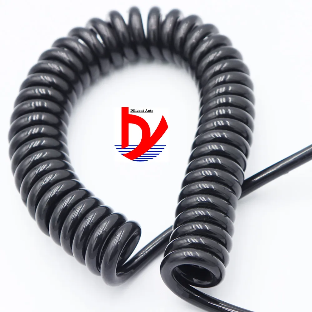 Провод пружинный спиральный кабель 2 ядра 3 4 5 6 8 9 10 12 ядро 0.2mm0.3mm0.5mm черный и белый