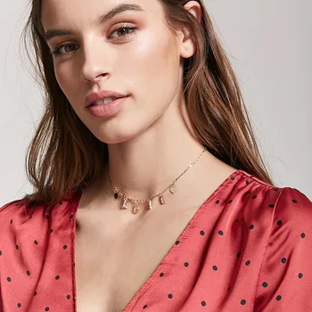Creative Love Letter Pendant Necklace Women Gold Metal Adjustable Clavicle Chain Heart Necklaces Fashion Jewelry XL198
Creative Love Letter Pendant Necklace Women Gold Metal Adjustable Clavicle Chain Heart Necklaces Fashion Jewelry XL198