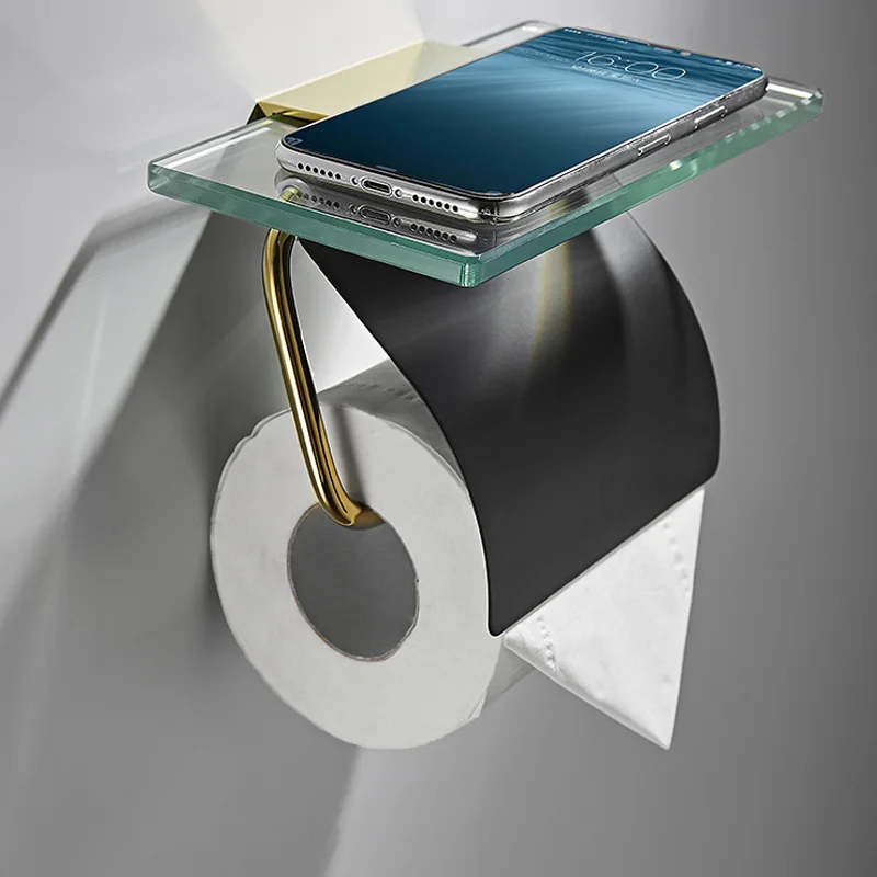 Bathroom Paper Towel Rack Hotel Toilet Multi-Function Wall Mounted WC Glass Paper Holder Mobile Phone Shelf Hardware Tools
Bathroom Paper Towel Rack Hotel Toilet Multi-Function Wall Mounted WC Glass Paper Holder Mobile Phone Shelf Hardware Tools