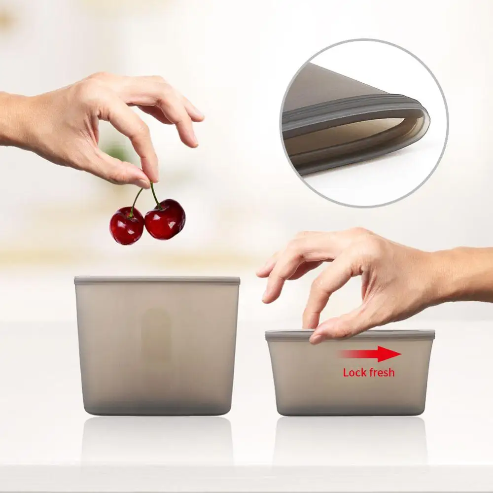 1 set Thicken Food Grade Silicone Reusable Storage Bags Fresh Vegetable Fruits Zipper Bags Storage for Kitchen Lock Fresh Tools
1 set Thicken Food Grade Silicone Reusable Storage Bags Fresh Vegetable Fruits Zipper Bags Storage for Kitchen Lock Fresh Tools