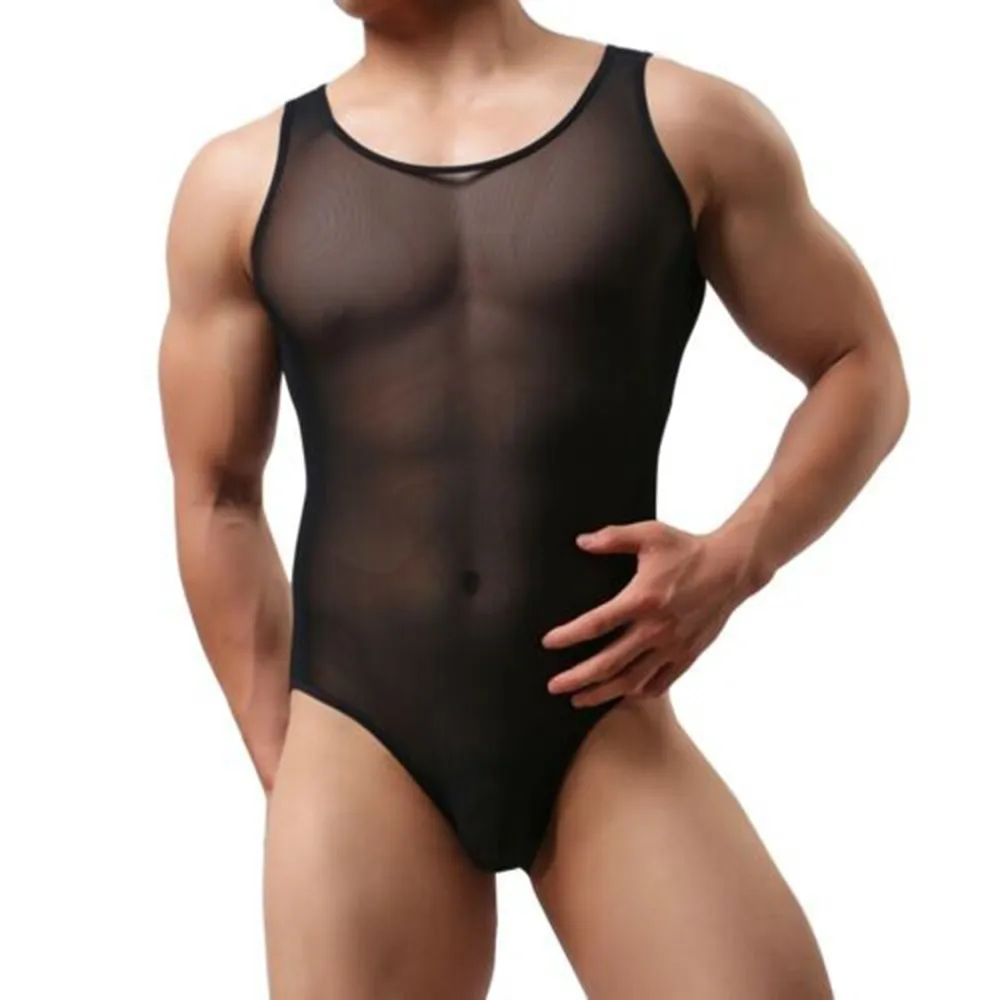

Men Transparent Mesh Vest Fishnet Underwear Man Sexy Erotic Panties Man Breathable Quick Dry Underpant Male U Convex Boxer Brief